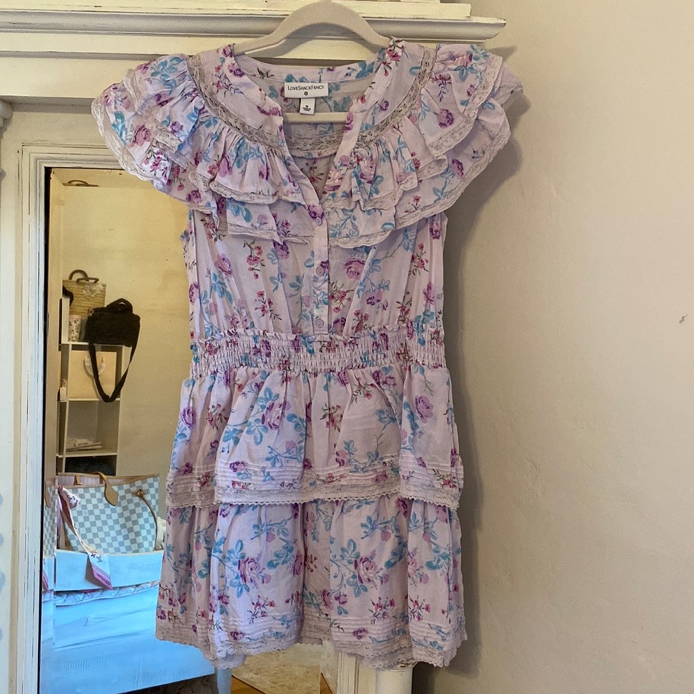 LoveShack Fancy Target Collaboration Lilac Floral Dress Size Medium